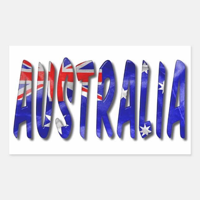 Australia Word With Flag Texture Sticker (Front)