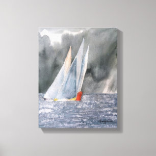 AUSTRALIA YACHT RACE WATERCOLOR CANVAS PRINT
