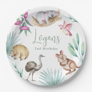 Australia Zoo Animal Birthday  Paper Plate