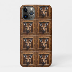 Australian 3D Wood Print Kangaroo, iPhone 11 Pro Case