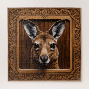 Australian 3D Wood Print Kangaroo, Jigsaw Puzzle
