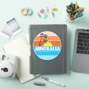 Australian 80s sunset retro logo