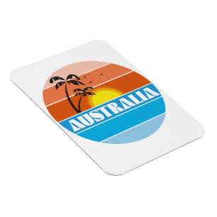 Australian 80s sunset retro logo magnet