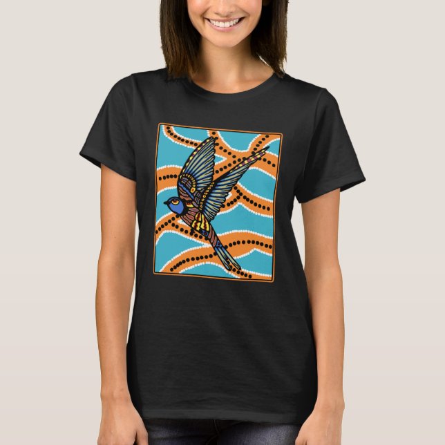 Australian Aborginial Artwork  Bird of Paradise T-Shirt (Front)