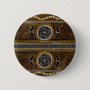 Australian Aboriginal Art - Food Gathering 2 Inch Round Button