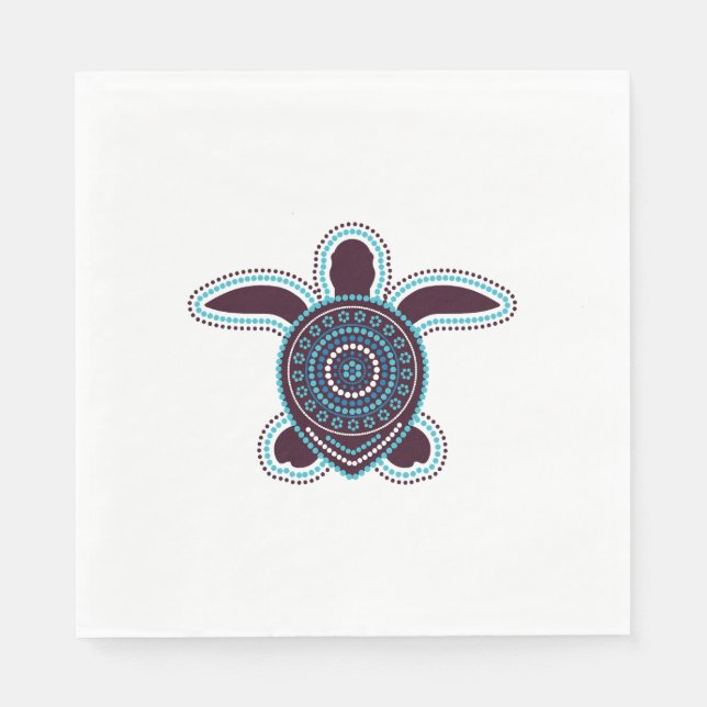 Australian Aboriginal Art Turtle Napkin (Front)