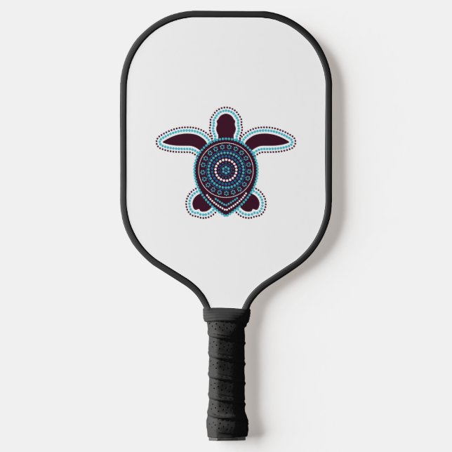 Australian Aboriginal Art Turtle Pickleball Paddle (Front)