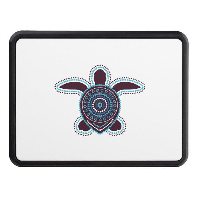 Australian Aboriginal Art Turtle Trailer Hitch Cover (Front)