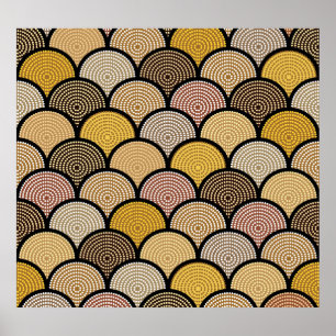 Australian Aboriginal: Colourful Dotted Vintage Poster