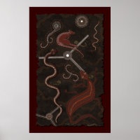 Australian Aboriginal Desert Art Poster