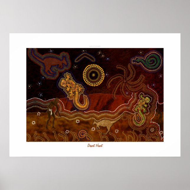 Australian Aboriginal Desert Heart Poster (Front)