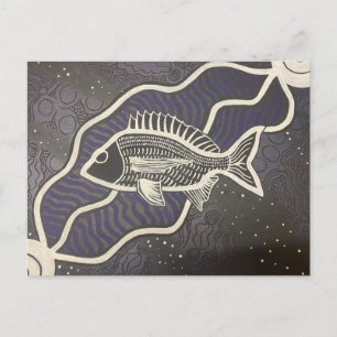 Australian Aboriginal fish post card 