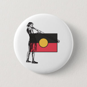 Australian Aboriginal Flag And Aborigin 2 Inch Round Button