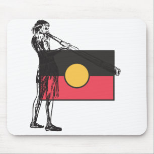 Australian Aboriginal Flag And Aborigin Mouse Pad