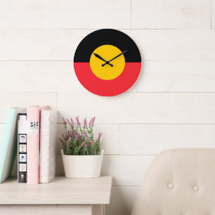 Australian Aboriginal flag Large Clock