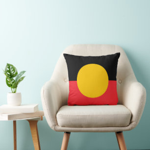 Australian Aboriginal flag Throw Pillow