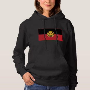 Australian Aboriginal flag with Smile face Hoodie