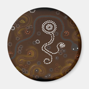 Australian Aboriginal Style Desert Art Magnet