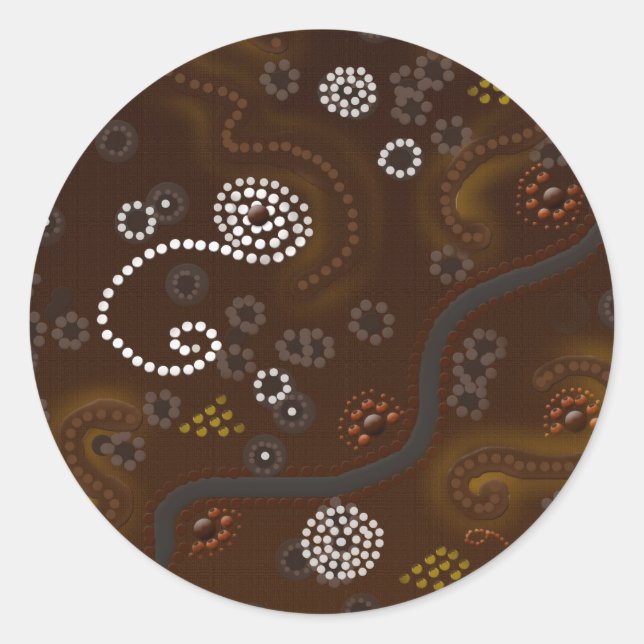 Australian Aboriginal Style Desert Art Stickers (Front)