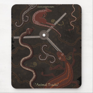 Australian Aboriginal Style Kangaroo & Lizards Mouse Pad