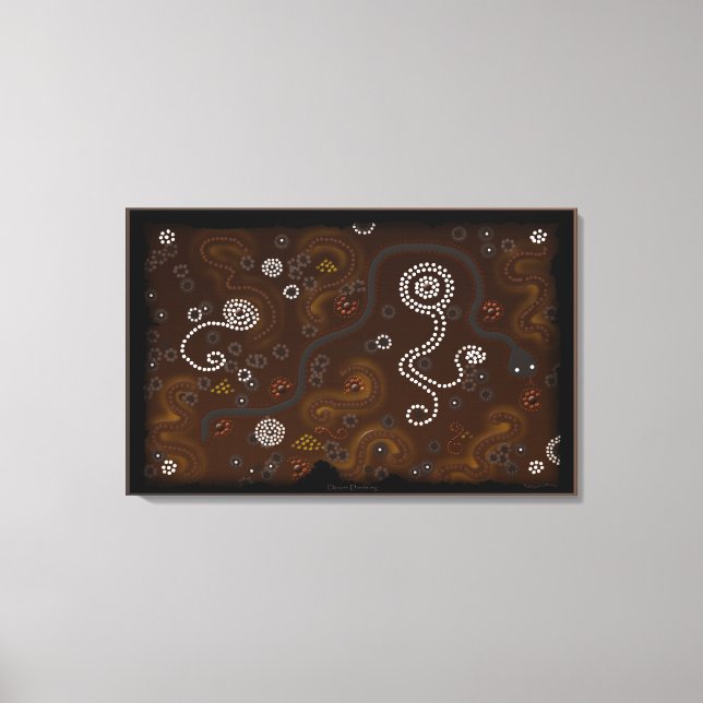 Australian Aboriginal-style Outback Desert Art Canvas Print (Front)