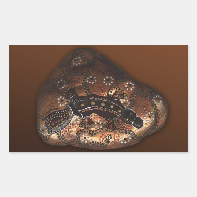 Australian Aboriginal-style Platypus Art Sticker (Front)