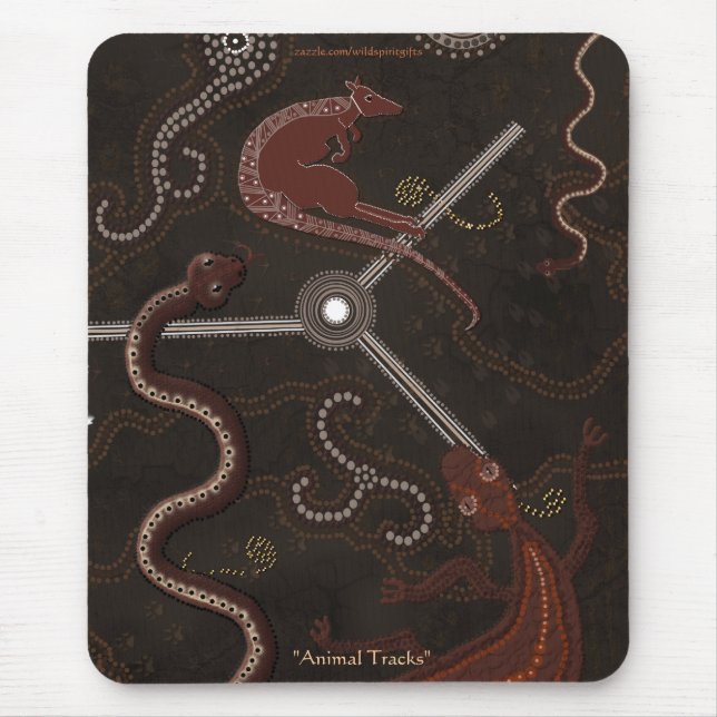 Australian Aboriginal-style Walkabout Art Design Mouse Pad (Front)