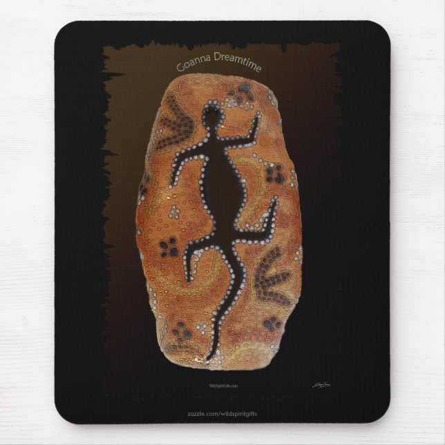 Australian Aboriginal-styled Outback Desert Art Mouse Pad (Front)