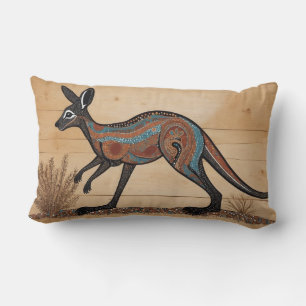 Australian Aboriginal-themed Kangaroo Lumbar Pillow