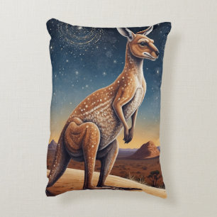 Australian Aboriginal-themed Kangaroo Scene Accent Pillow