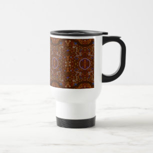 Australian Aborigine Walkabout with Animal Tracks Travel Mug