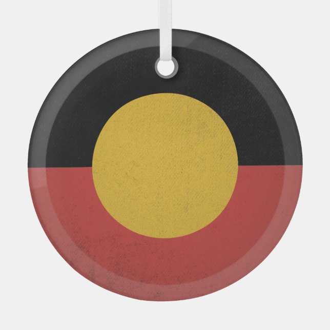 Australian Aborigines Glass Ornament (Front)