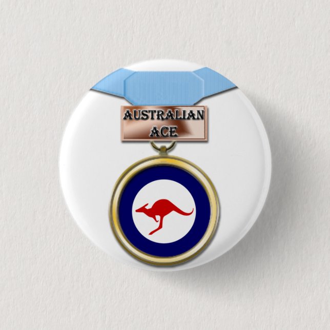 Australian Ace medal button (Front)