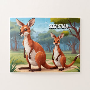 Australian Adventure with Little Kangaroos Jigsaw Puzzle