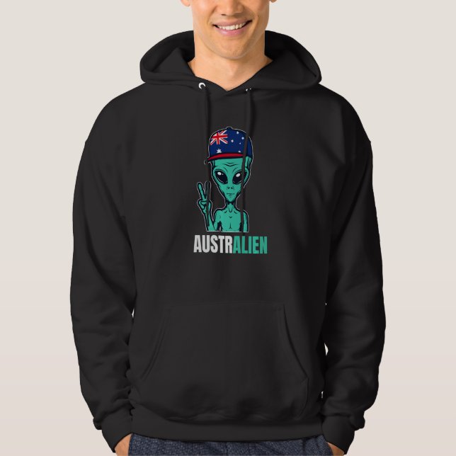 Australian Alien Australia Flag Aussie Hoodie (Front)