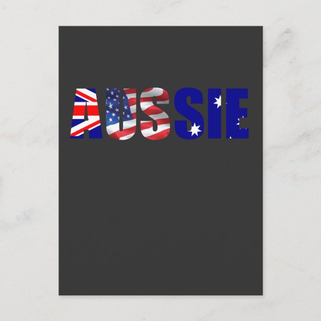 Australian American Flag usa Proud 4th of July Postcard (Front)