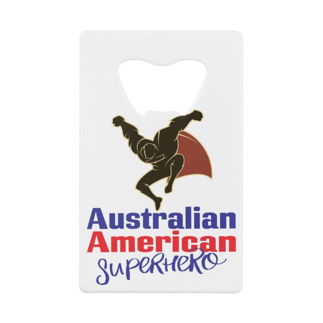 Australian American Superhero Credit Card Bottle Opener (Front)