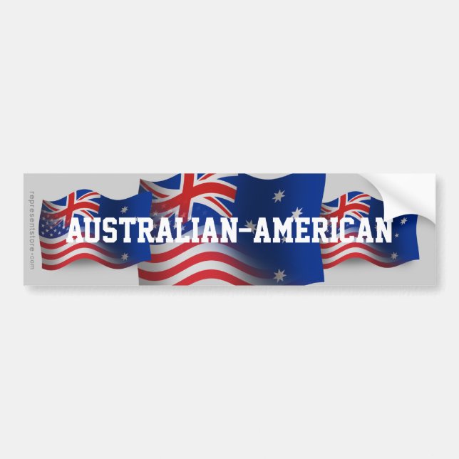 Australian-American Waving Flag Bumper Sticker (Front)