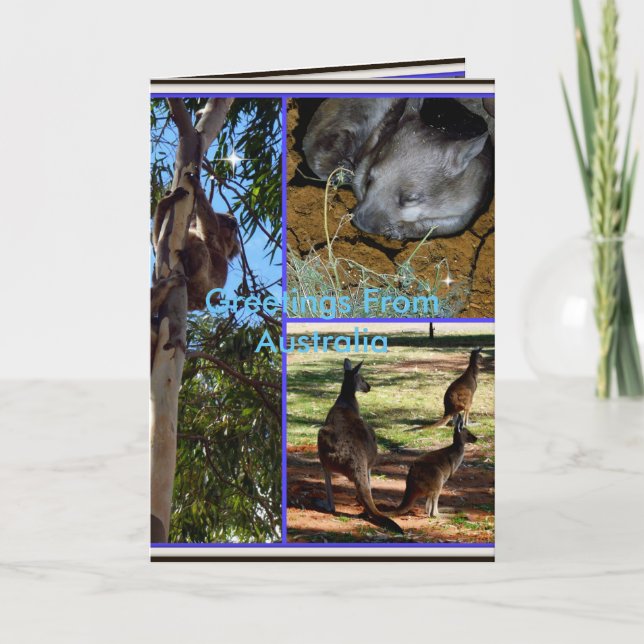 Australian Animal Collage, Birthday Greeting Card (Front)