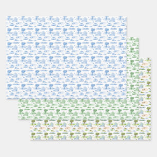 Australian Animal Toile Wrapping Paper Sheet