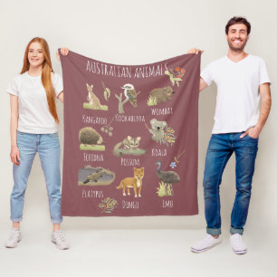 Australian Animals Fleece Blanket