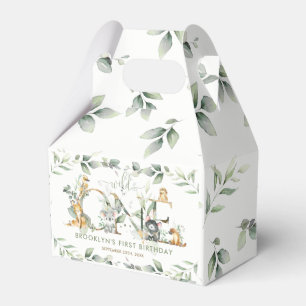 Australian Animals Greenery 1st Birthday Wild One Favor Box