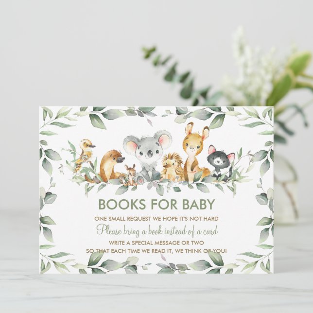 Australian Animals Greenery Books for Baby Card (Standing Front)
