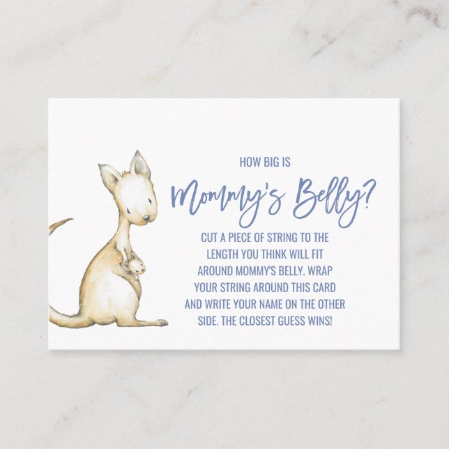 Australian Animals | How Big Is Mommy's Belly Game Calling Card (Front)