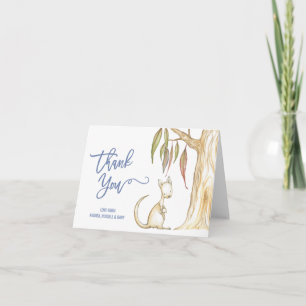Australian Animals Kangaroo Baby Shower Thank You Card