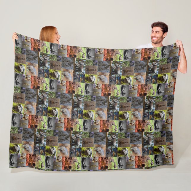 Australian Animals Photo Collage,  Fleece Blanket (In Situ)