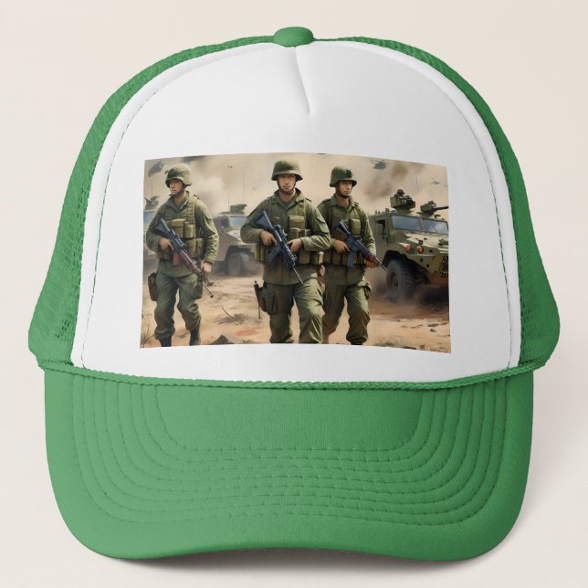Australian Army Foot Soldiers, Boys Tshirt Trucker Hat (Front)