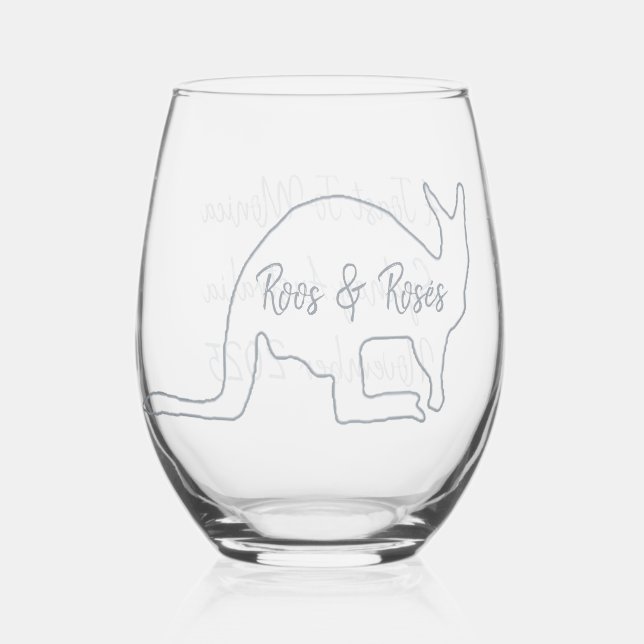Australian Bachelorette Party Stemless Wine Glass (Front)