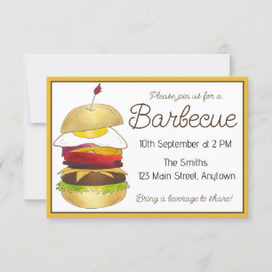 Australian BBQ Barbecue Burger with the Lot Food Invitation