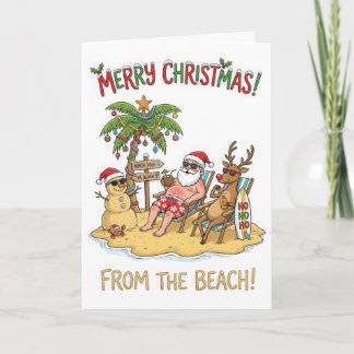 Australian Beach Christmas – Santa on Holiday Card